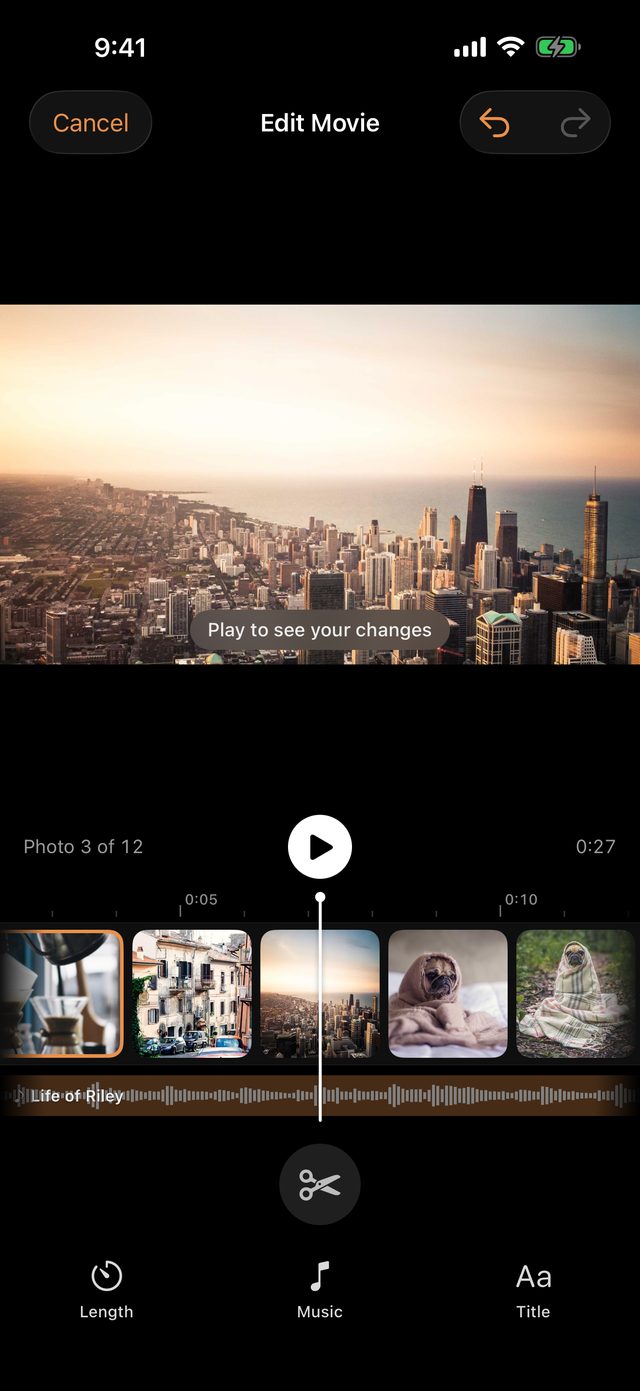 Editing a movie photo by photo